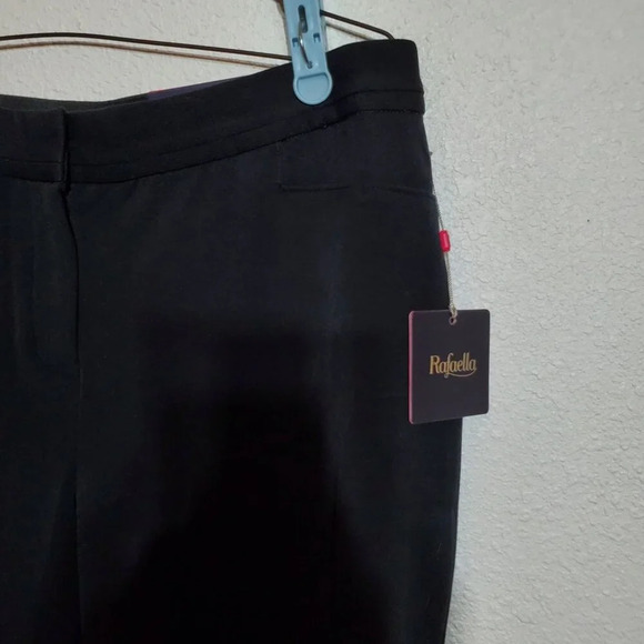Rafaella Womens Curvy fit Pants Slim Leg Defined Waist Size 14P Black NWT - Picture 10 of 11